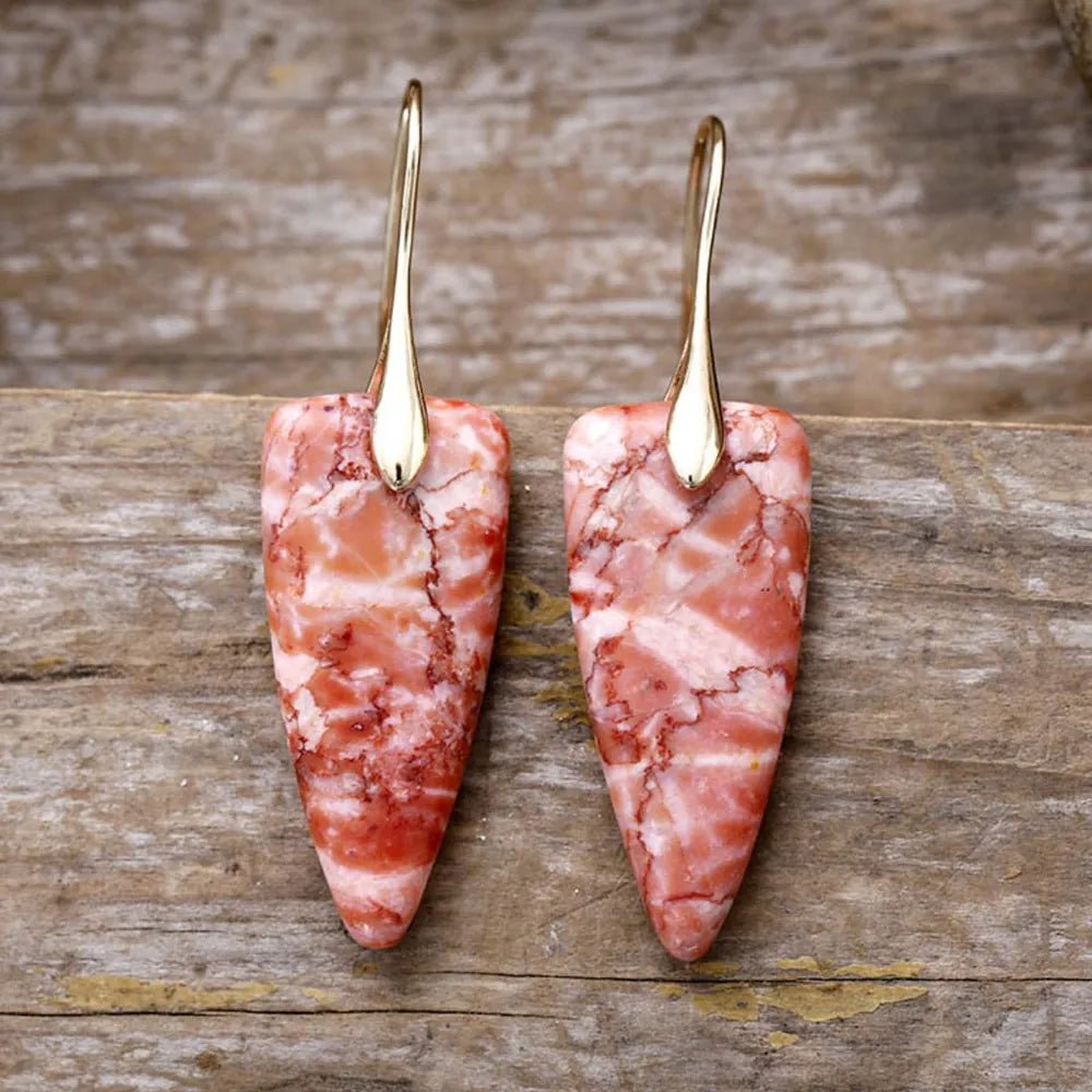 Natural Stone Geometric Shape Earrings - Coolpeacock