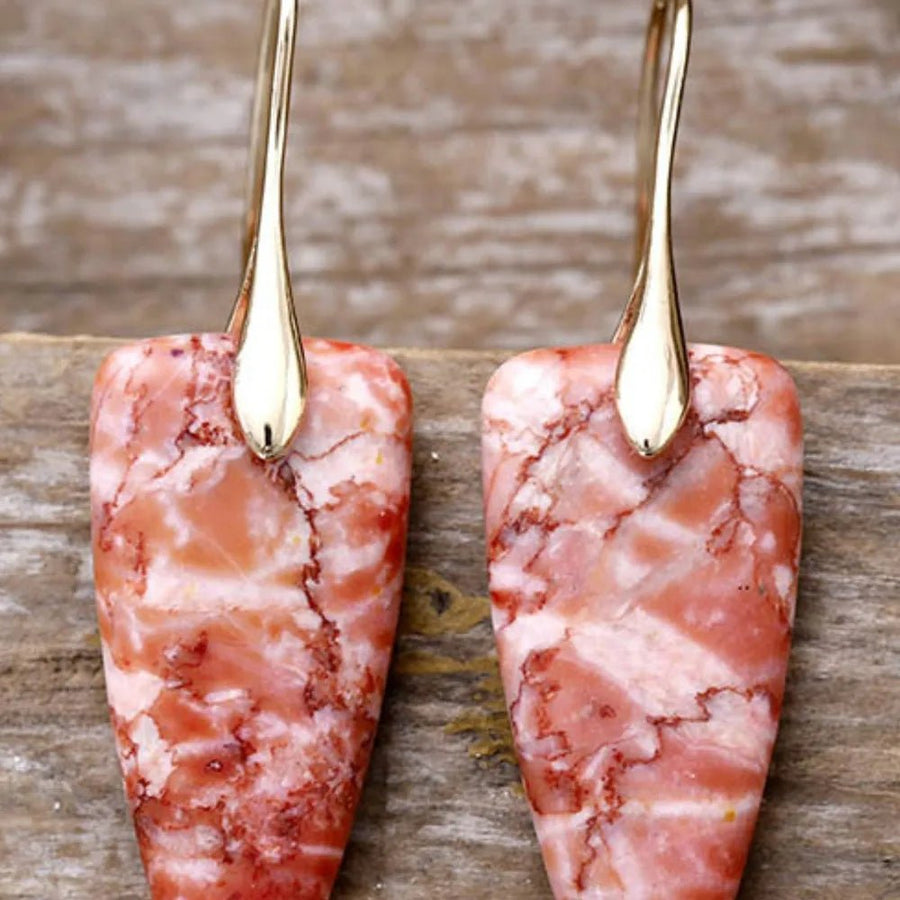 Natural Stone Geometric Shape Earrings - Coolpeacock