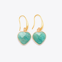Natural Stone Heart Drop Earrings - Coolpeacock