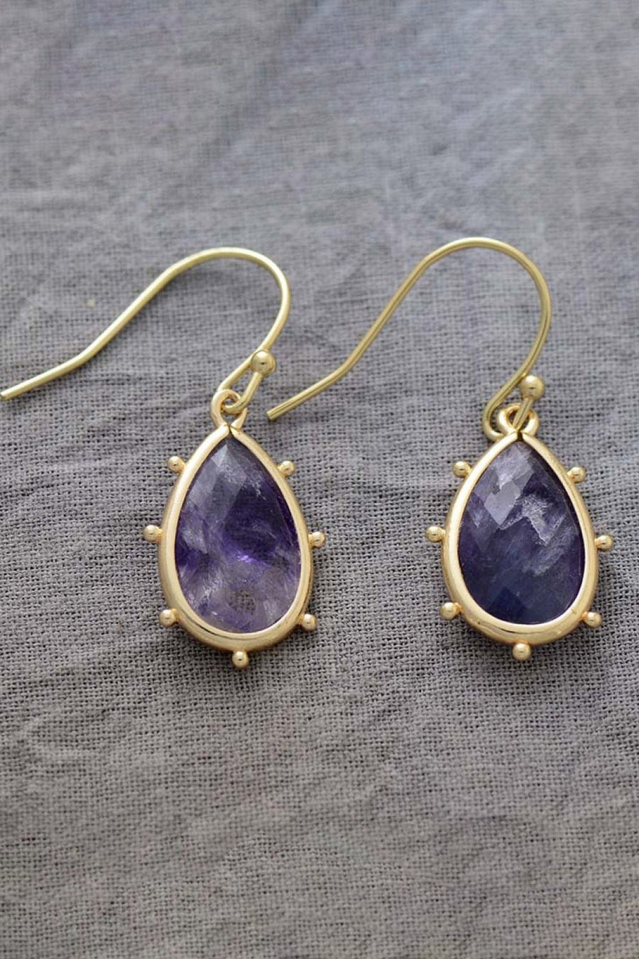 Natural Stone Teardrop Earrings - Coolpeacock