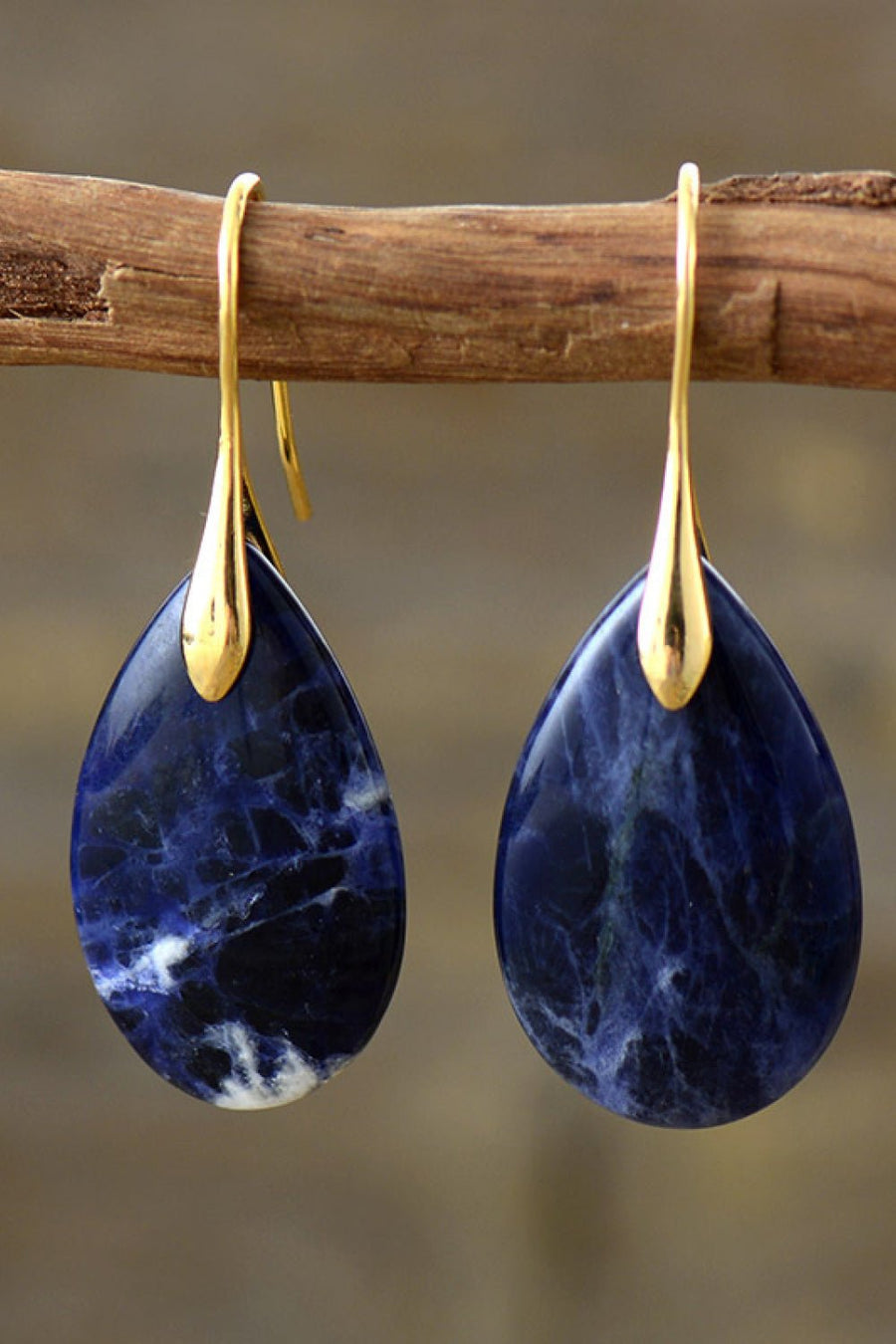Natural Stone Teardrop Earrings - Coolpeacock