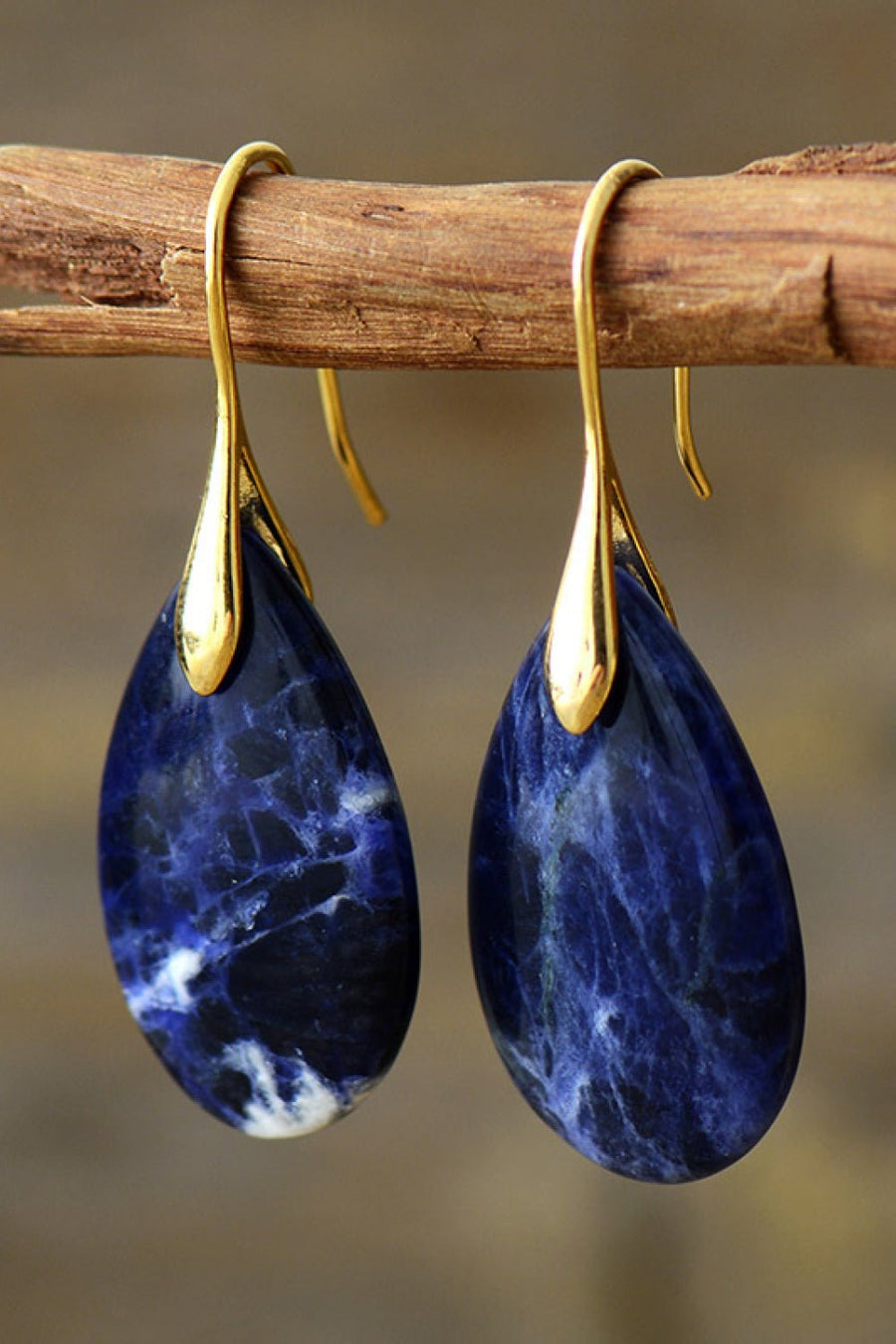 Natural Stone Teardrop Earrings - Coolpeacock