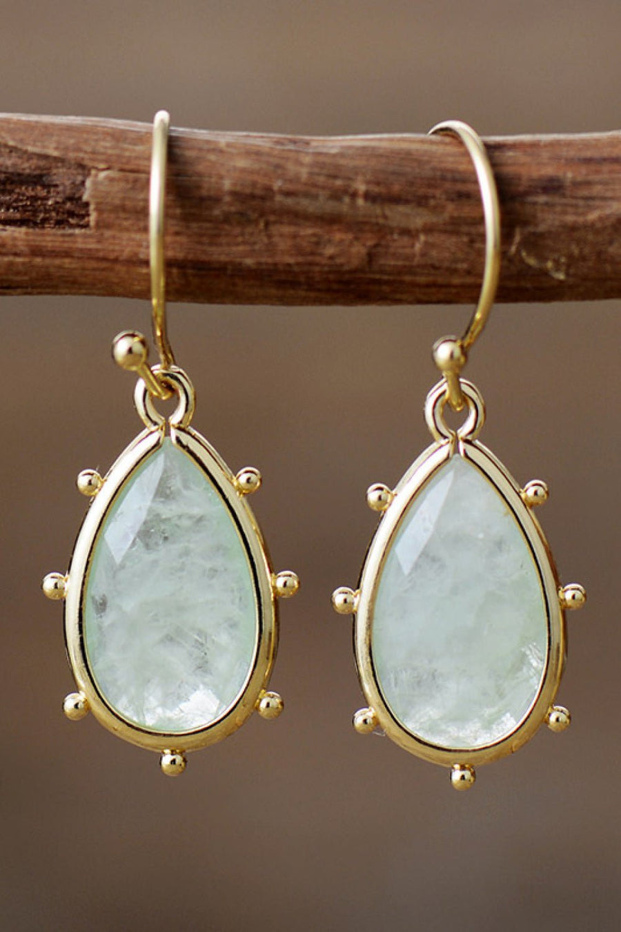 Natural Stone Teardrop Earrings - Coolpeacock