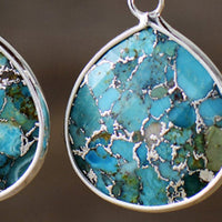 Natural Stone Teardrop Earrings - Coolpeacock