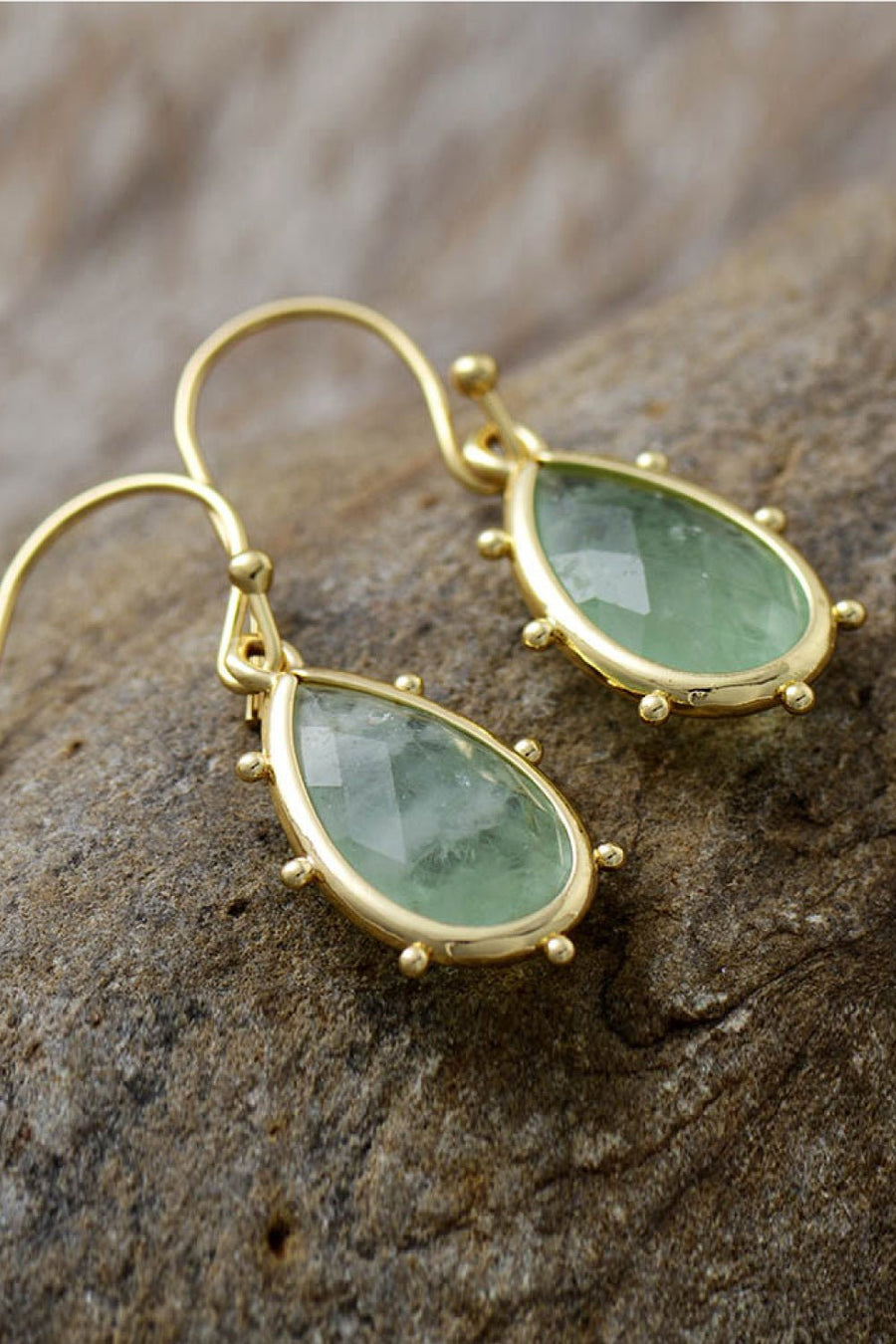 Natural Stone Teardrop Earrings - Coolpeacock