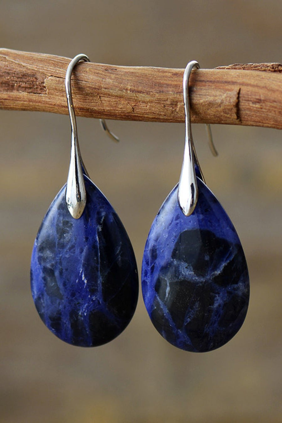 Natural Stone Teardrop Earrings - Coolpeacock