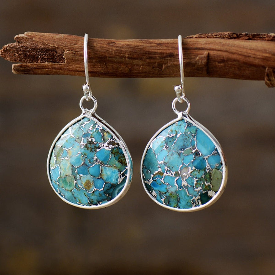 Natural Stone Teardrop Earrings - Coolpeacock