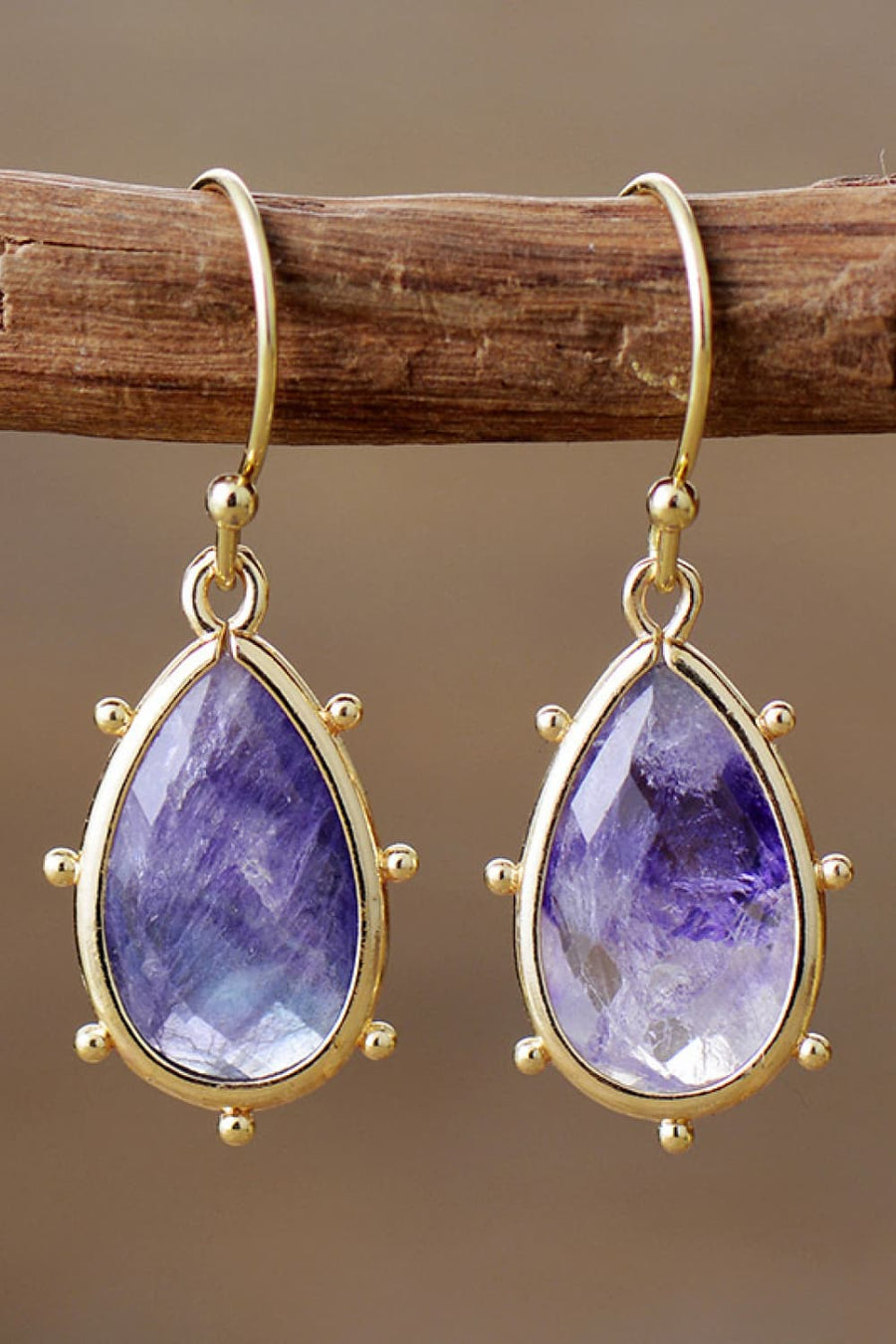 Natural Stone Teardrop Earrings - Coolpeacock
