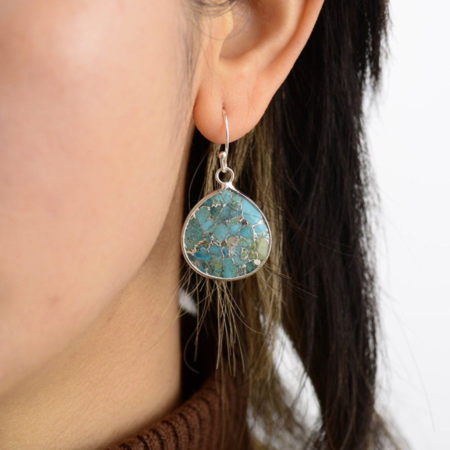 Natural Stone Teardrop Earrings - Coolpeacock