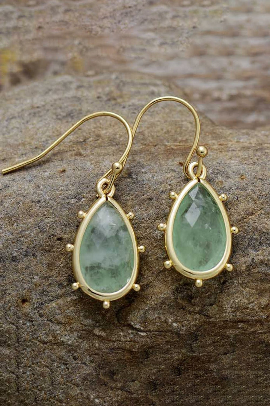 Natural Stone Teardrop Earrings - Coolpeacock