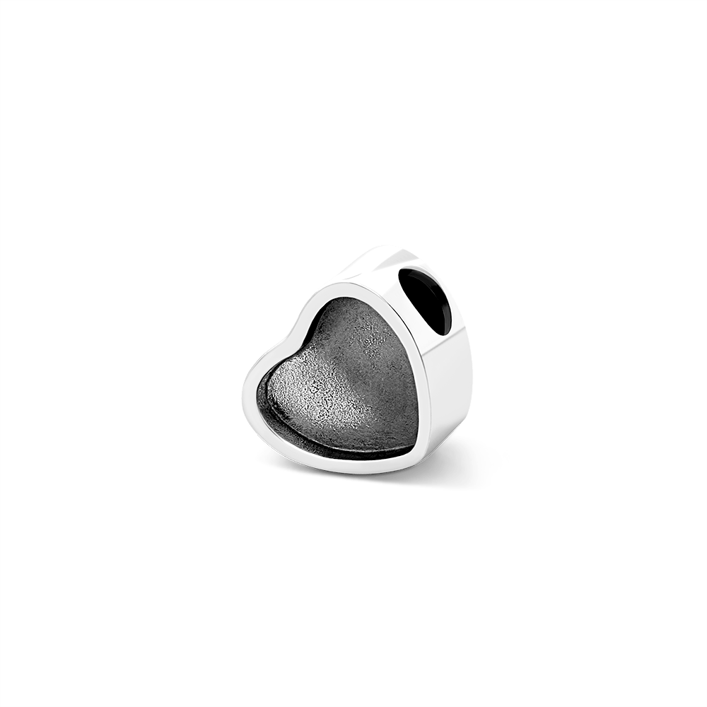 Paw Print Custom Heart Photo Charm Bead Pendant Silver - Coolpeacock