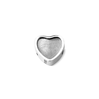 Paw Print Custom Heart Photo Charm Bead Pendant Silver - Coolpeacock