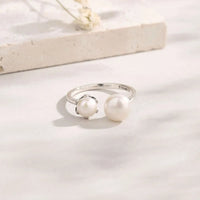 Pearl 925 Sterling Silver Open Ring - Coolpeacock