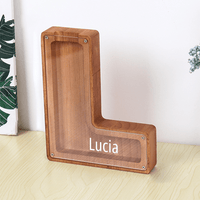 Personalized 26 Letters Piggy Bank Custom Name Wooden Money Box - Coolpeacock
