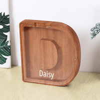Personalized 26 Letters Piggy Bank Custom Name Wooden Money Box - Coolpeacock