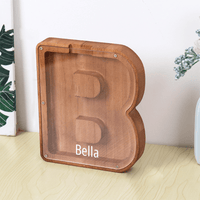 Personalized 26 Letters Piggy Bank Custom Name Wooden Money Box - Coolpeacock