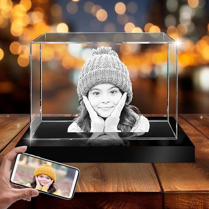 Personalized 2D/3D Photo Crystal Lamp With or Without Base - Coolpeacock