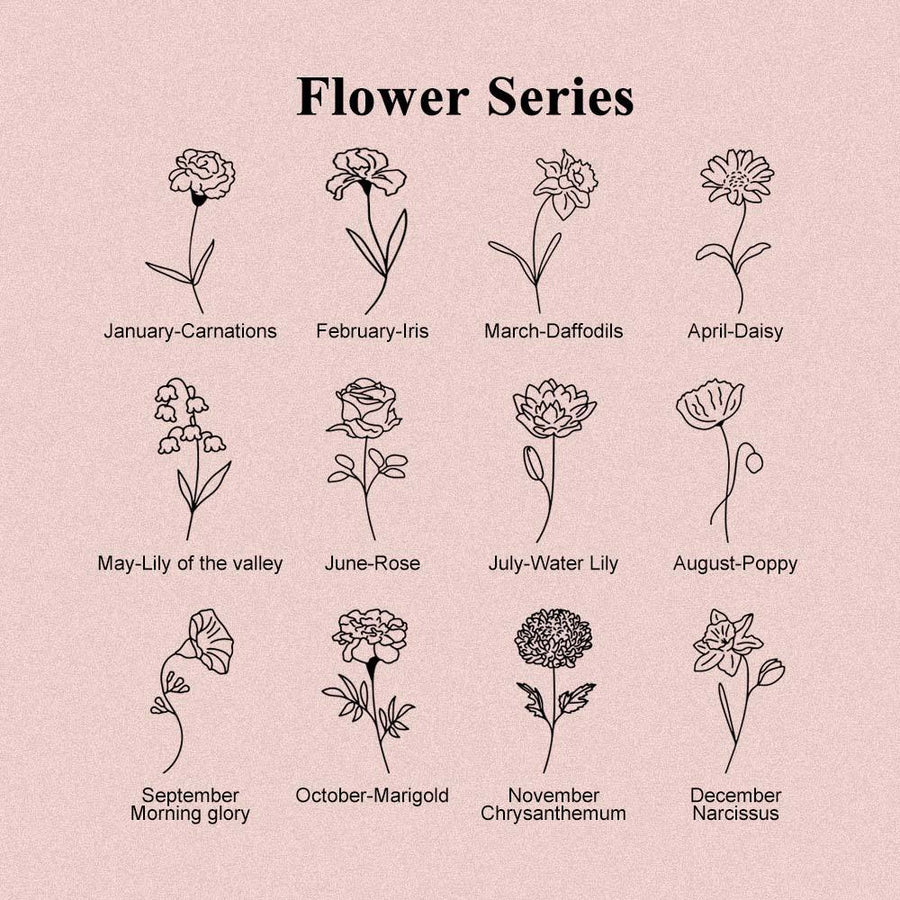 Personalized Birth Flower Locket Necklace with Photo Necklace Jewelry Gift for Her - Coolpeacock