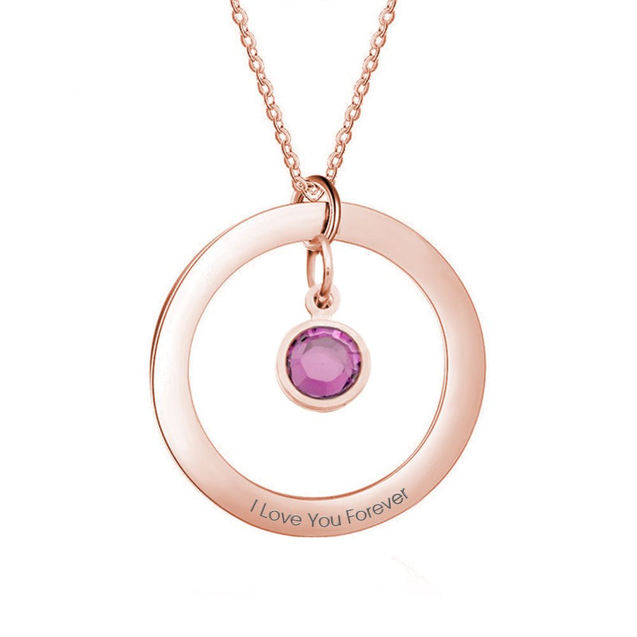 Personalized Birthstone Necklace Custom Necklace Gift for Her - Coolpeacock