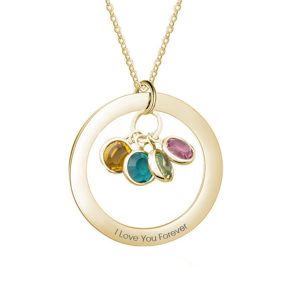 Personalized Birthstone Necklace Custom Necklace Gift for Her - Coolpeacock
