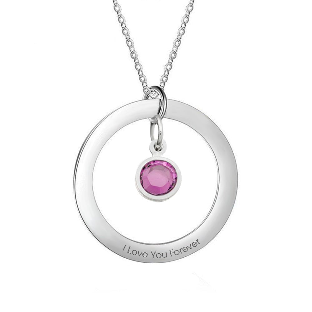 Personalized Birthstone Necklace Custom Necklace Gift for Her - Coolpeacock
