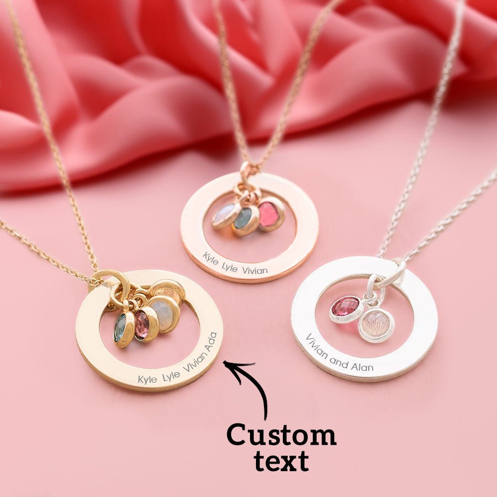 Personalized Birthstone Necklace Custom Necklace Gift for Her - Coolpeacock