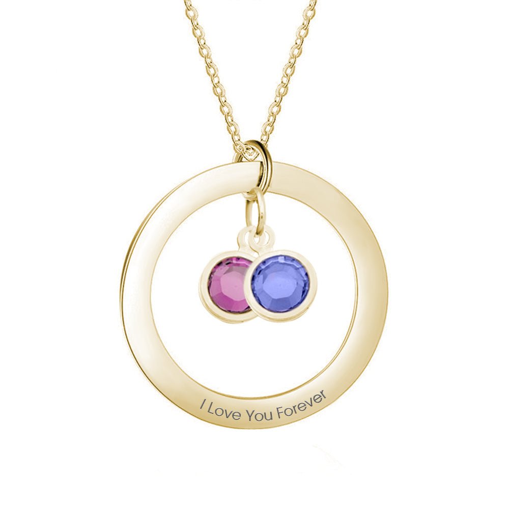 Personalized Birthstone Necklace Custom Necklace Gift for Her - Coolpeacock