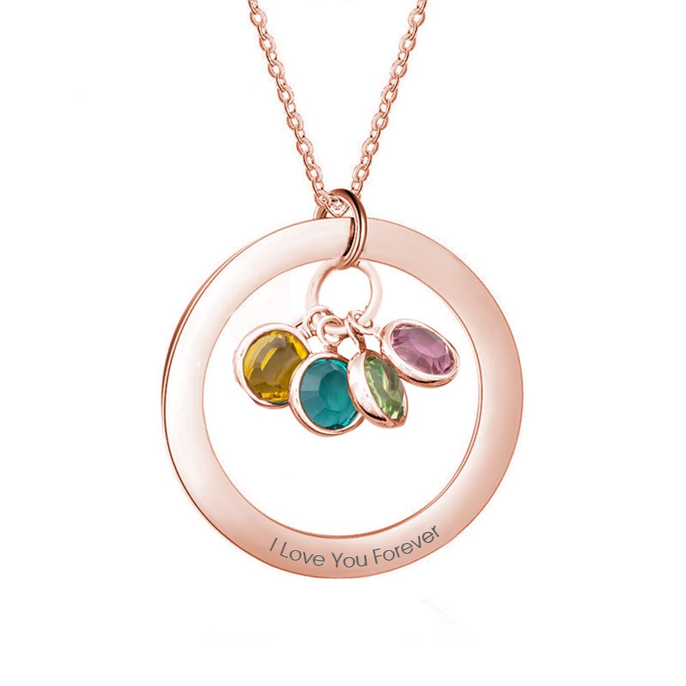Personalized Birthstone Necklace Custom Necklace Gift for Her - Coolpeacock