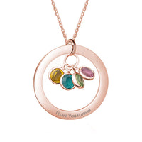 Personalized Birthstone Necklace Custom Necklace Gift for Her - Coolpeacock