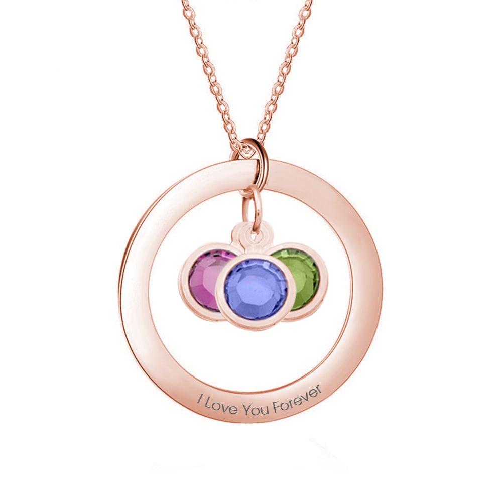 Personalized Birthstone Necklace Custom Necklace Gift for Her - Coolpeacock