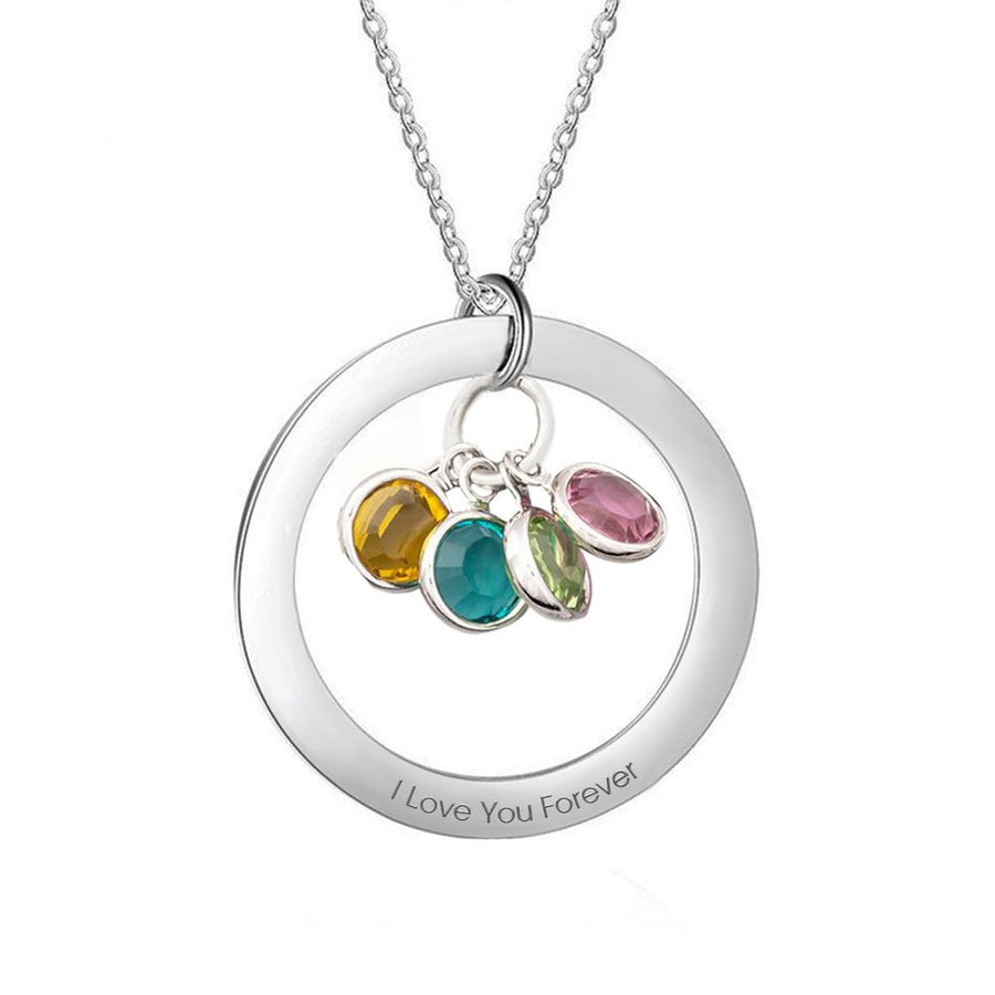 Personalized Birthstone Necklace Custom Necklace Gift for Her - Coolpeacock