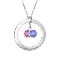Personalized Birthstone Necklace Custom Necklace Gift for Her - Coolpeacock