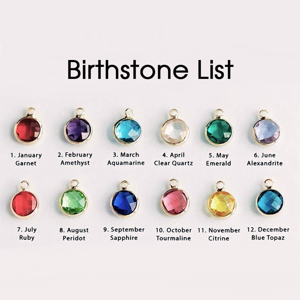Personalized Birthstone Necklace Custom Necklace Gift for Her - Coolpeacock