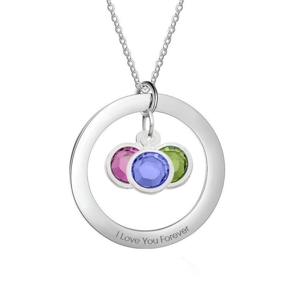 Personalized Birthstone Necklace Custom Necklace Gift for Her - Coolpeacock