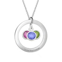 Personalized Birthstone Necklace Custom Necklace Gift for Her - Coolpeacock