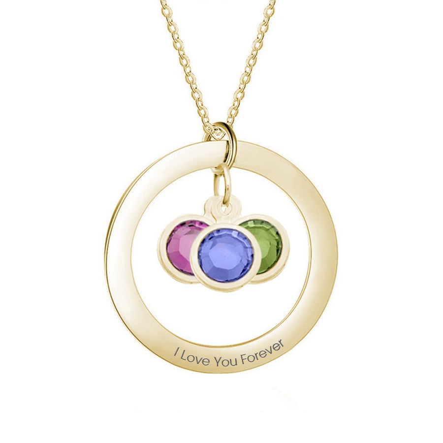 Personalized Birthstone Necklace Custom Necklace Gift for Her - Coolpeacock