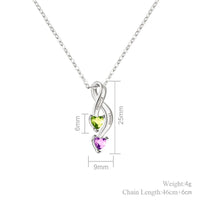 Personalized Birthstone Twisted 8 Necklace - Custom Name Engraved Copper Jewelry - Couples Necklace (Couple Gift, Anniversary) - Coolpeacock