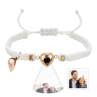 Personalized Braided Photo Projection Magnetic Bracelet Fishtail Rope Couple's Bracelet Gifts for Lover - Coolpeacock