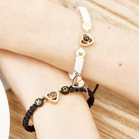Personalized Braided Photo Projection Magnetic Bracelet Fishtail Rope Couple's Bracelet Gifts for Lover - Coolpeacock