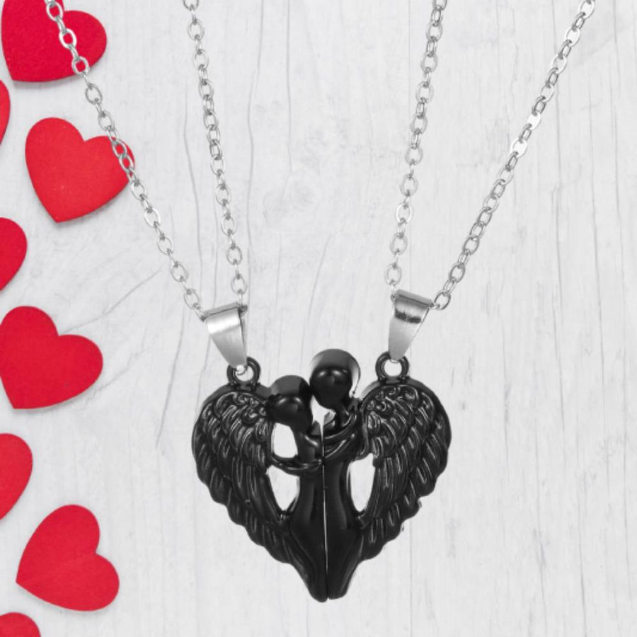 Personalized Couple Necklace Magnetic Matching Angel Necklaces for Couples Valentine's Gift for Lover - Coolpeacock