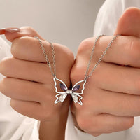 Personalized Couple Necklace Magnetic Matching Butterfly Necklaces for Couples Valentine's Gift for Lover - Coolpeacock