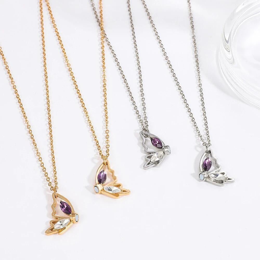 Personalized Couple Necklace Magnetic Matching Butterfly Necklaces for Couples Valentine's Gift for Lover - Coolpeacock