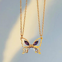 Personalized Couple Necklace Magnetic Matching Butterfly Necklaces for Couples Valentine's Gift for Lover - Coolpeacock