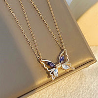 Personalized Couple Necklace Magnetic Matching Butterfly Necklaces for Couples Valentine's Gift for Lover - Coolpeacock