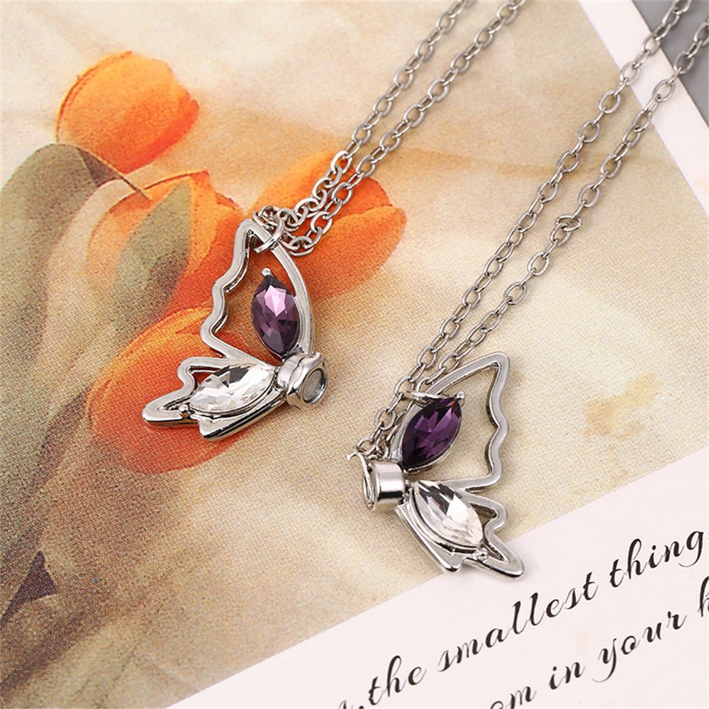 Personalized Couple Necklace Magnetic Matching Butterfly Necklaces for Couples Valentine's Gift for Lover - Coolpeacock