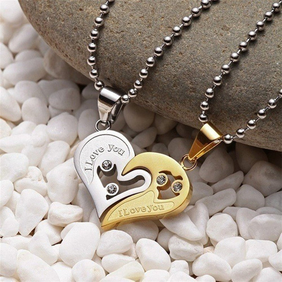 Personalized Couple Necklace Matching Cordate Necklaces for Couples Valentine's Gift for Lover - Coolpeacock