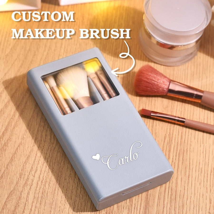 Personalized Engraved Makeup Brush Set – Customizable Beauty Essentials for Flawless Application - Coolpeacock