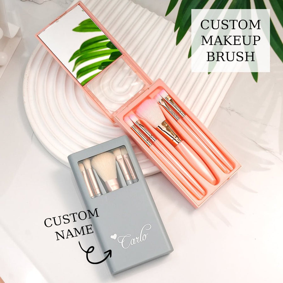 Personalized Engraved Makeup Brush Set – Customizable Beauty Essentials for Flawless Application - Coolpeacock