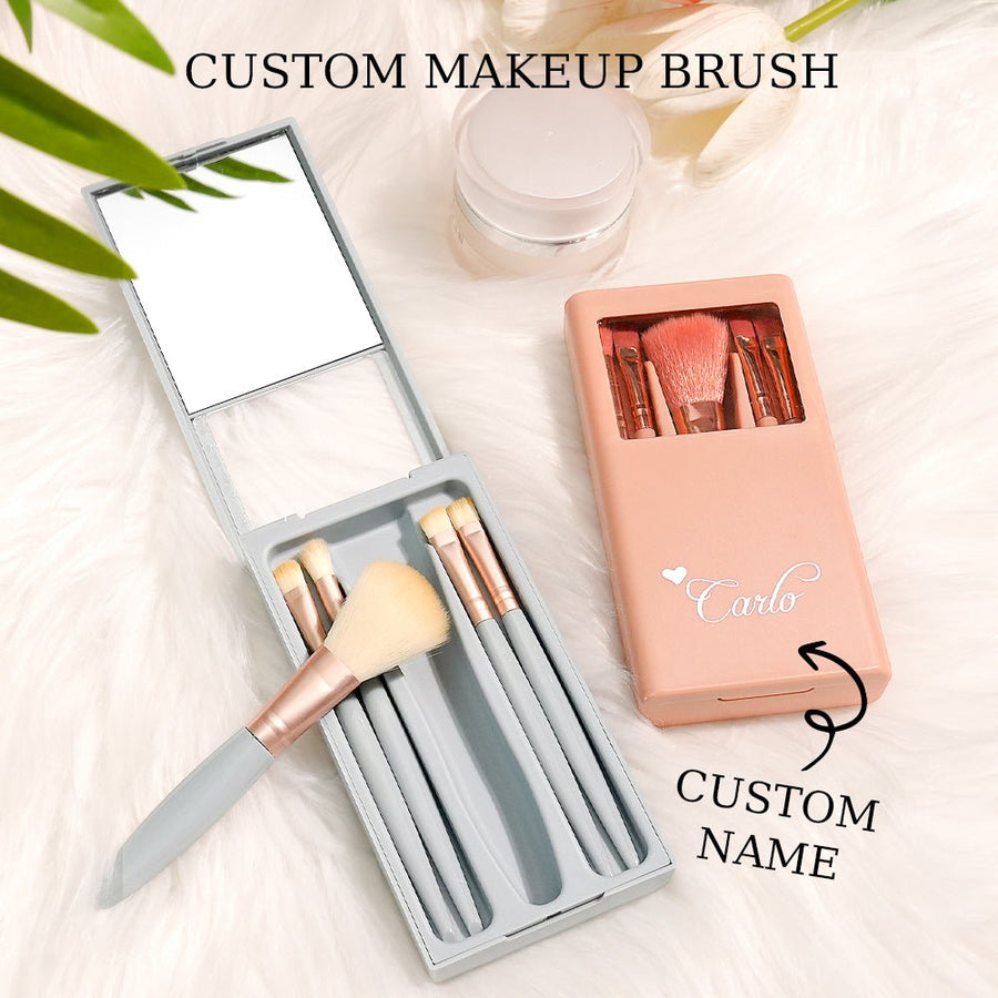 Personalized Engraved Makeup Brush Set – Customizable Beauty Essentials for Flawless Application - Coolpeacock