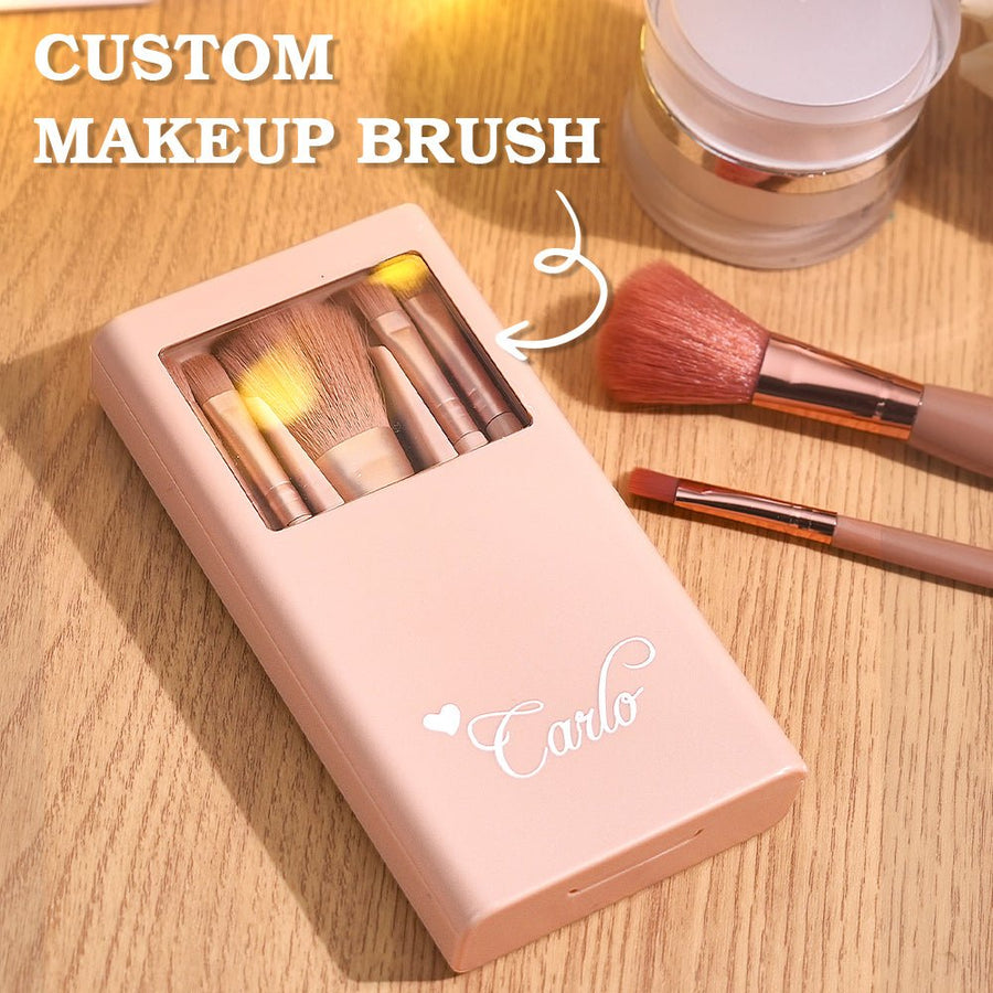 Personalized Engraved Makeup Brush Set – Customizable Beauty Essentials for Flawless Application - Coolpeacock
